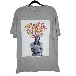 Vintage Y2K Wizard of Oz Dorothy Pills Thoughts Art Gordon Holden T-Shirt Sz Lg